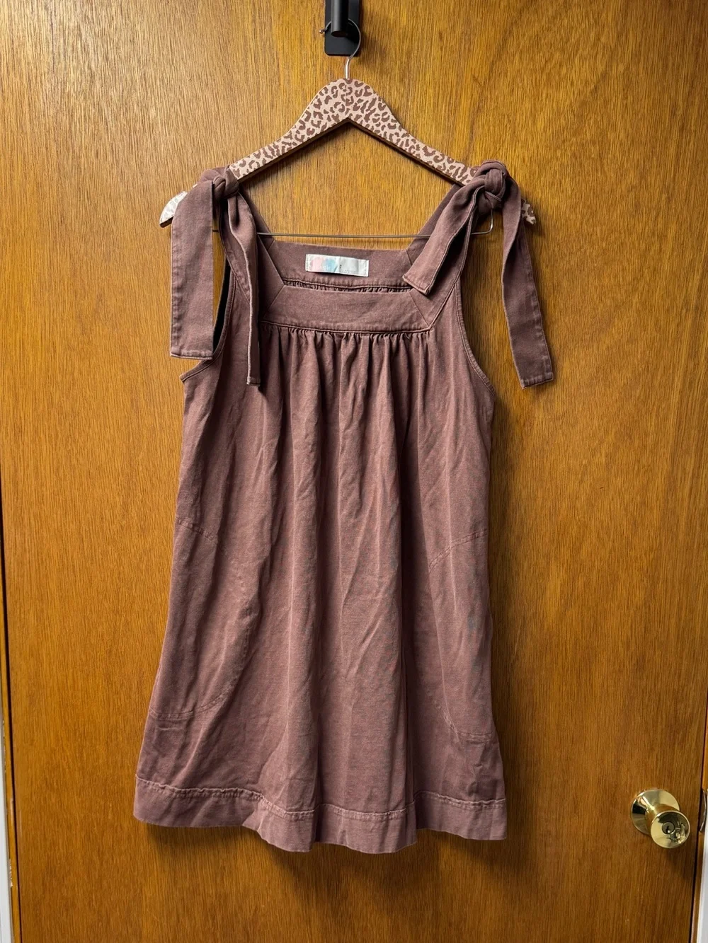 Free People FP Beach Free-Est Honey Tie Shoulder Mini Dress Brown Small